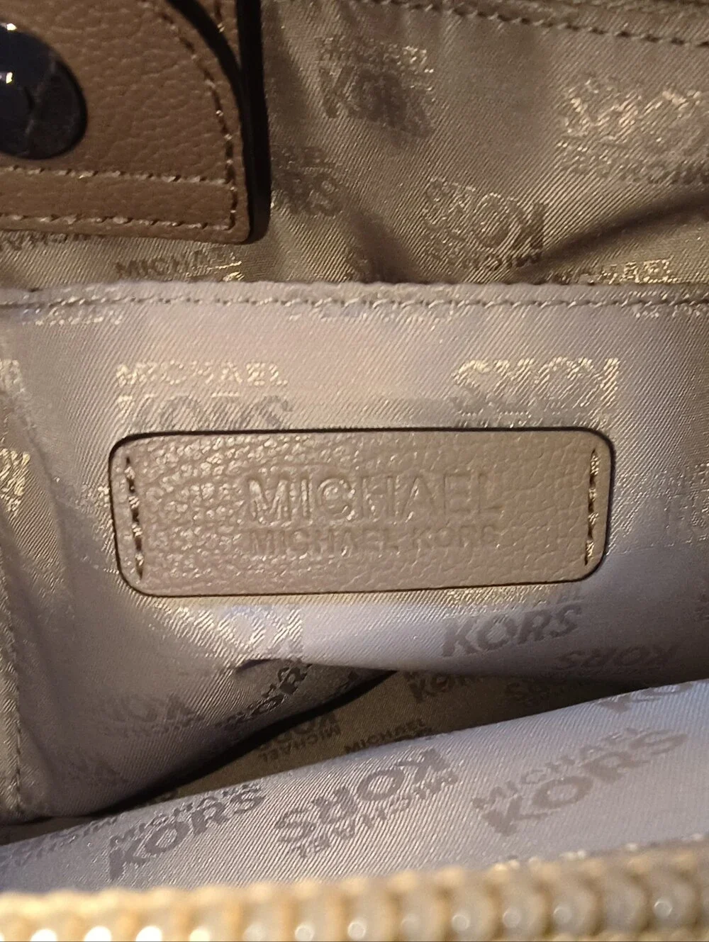 Michael Kors Nude/Tan Leather Satchel with Gold Hardware